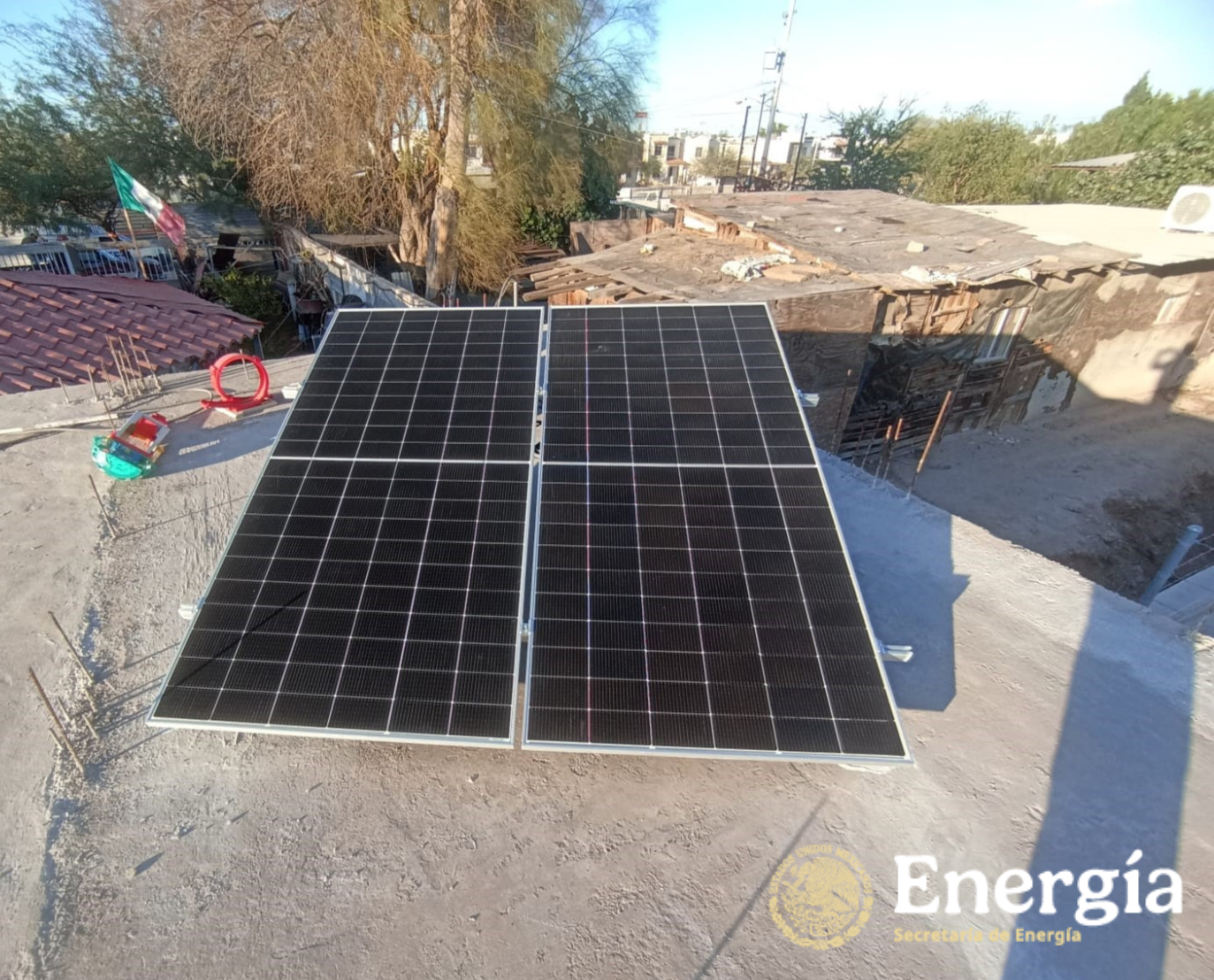 Instalación fotovoltaica del programa Techos Solares para el Bienestar