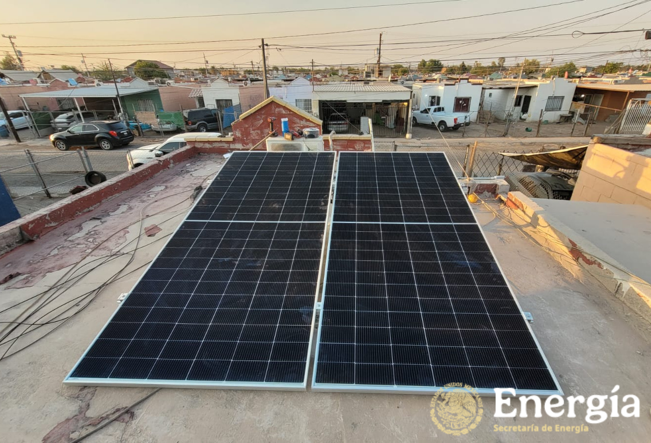 Instalación fotovoltaica del programa Techos Solares para el Bienestar
