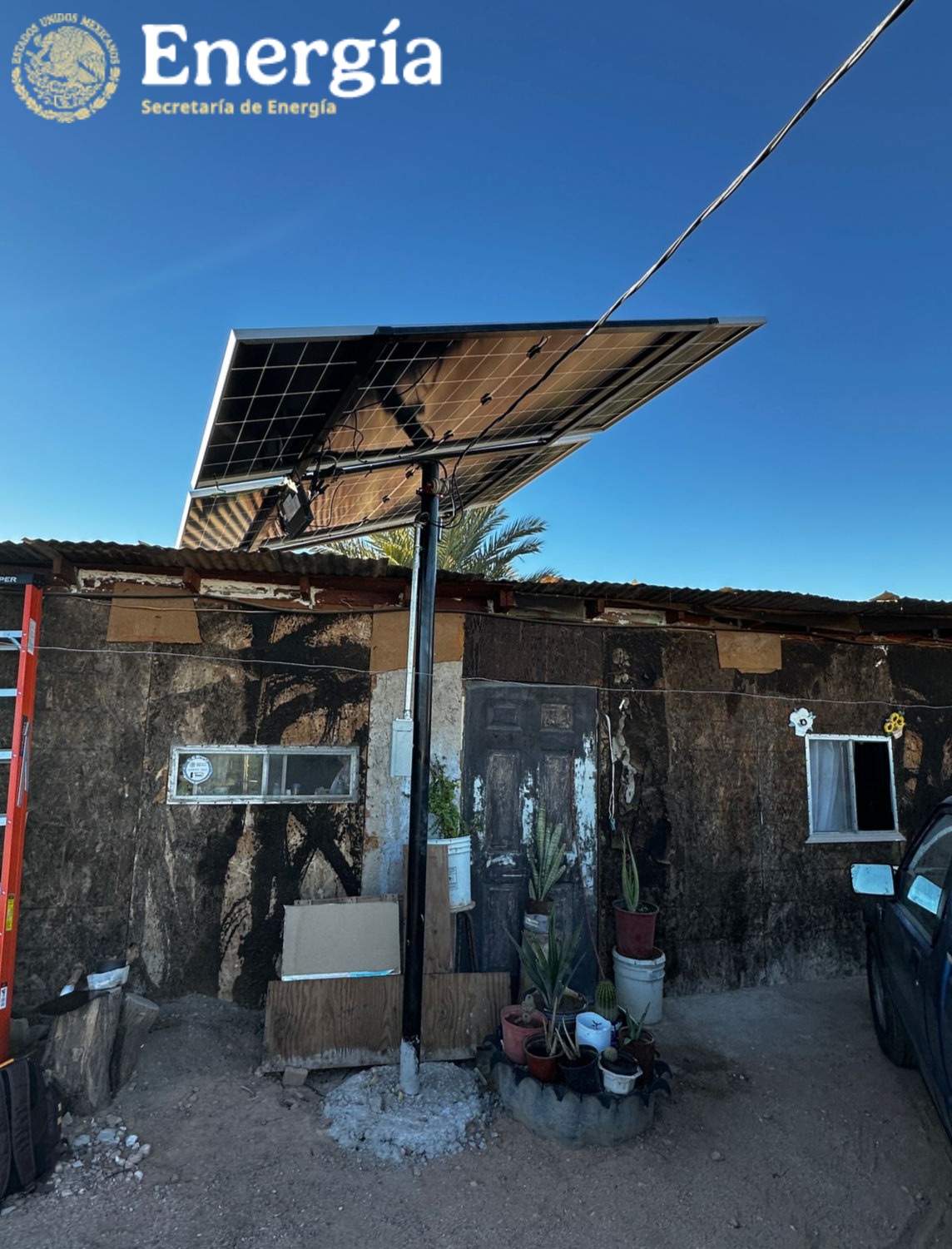 Instalación fotovoltaica del programa Techos Solares para el Bienestar