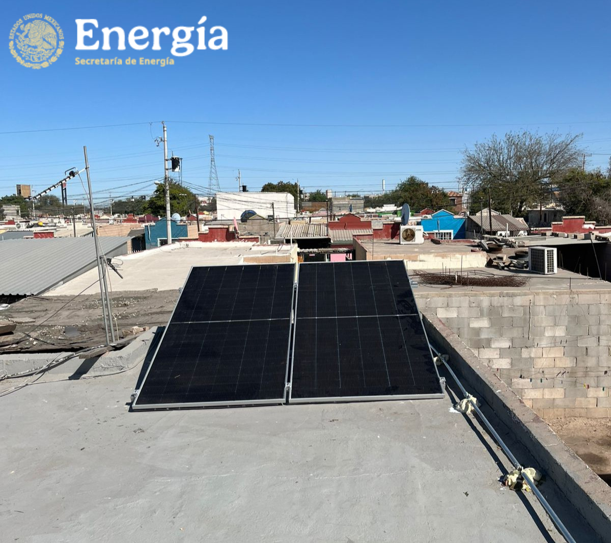 Instalación fotovoltaica del programa Techos Solares para el Bienestar